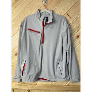 Callaway Mens Windbreaker Jacket Weather Seriez Quarter Zip Gray Size Large